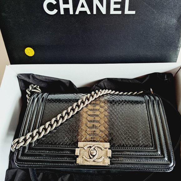 Chanel Black Python Medium Boy Flap Bag - Picture 16 of 16